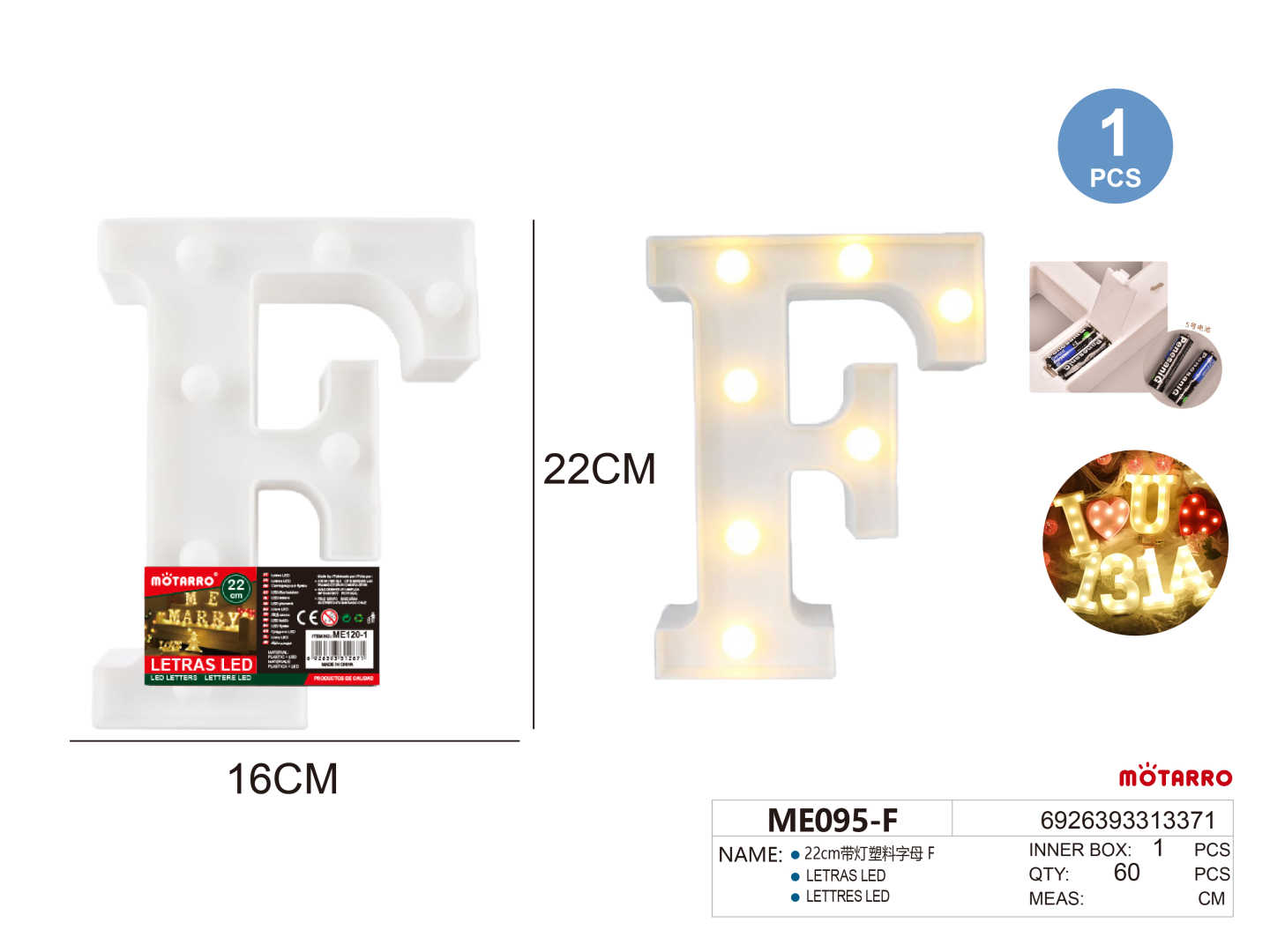 Led Letter Light Sign F 22cm – MOTARRO Online