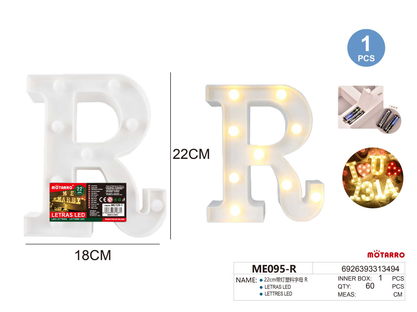 Led Letter Light Sign R 22cm – MOTARRO Online